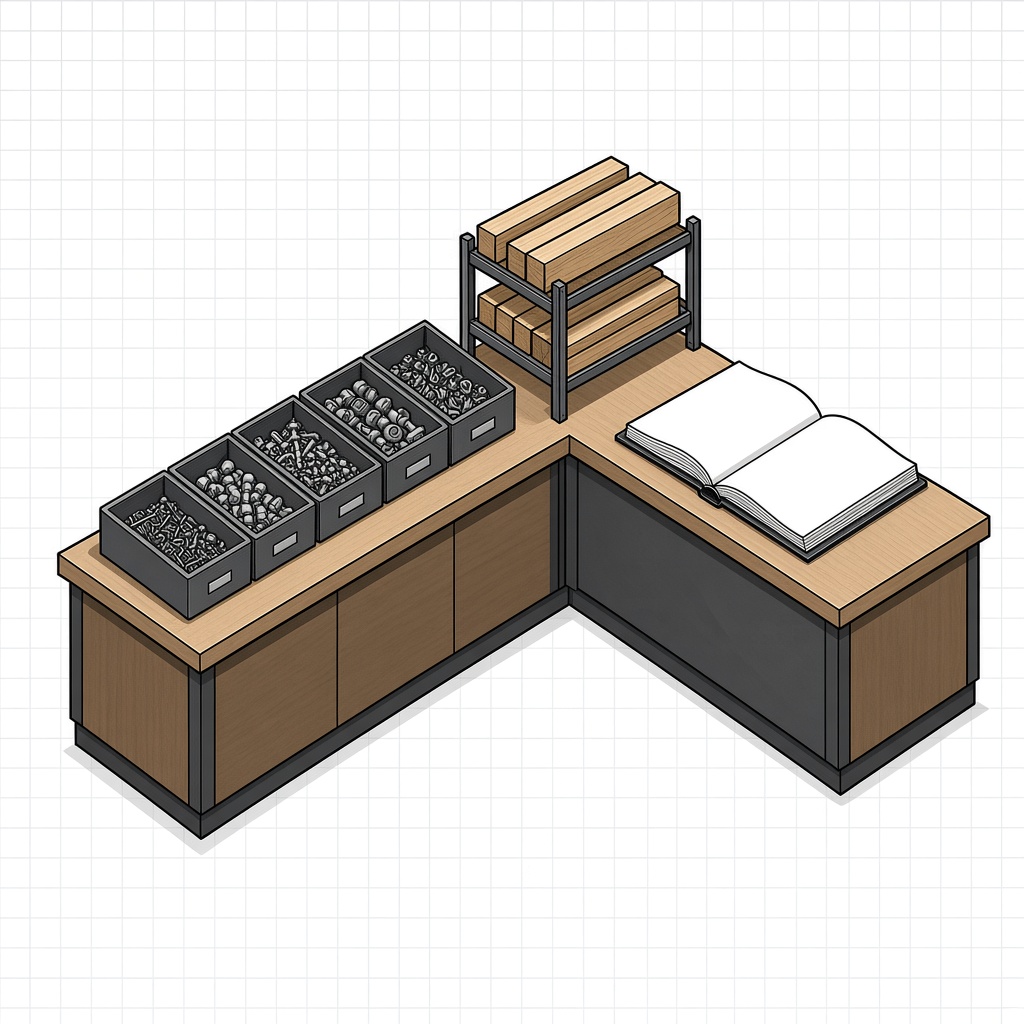 Construction merchant and fixings specimen.